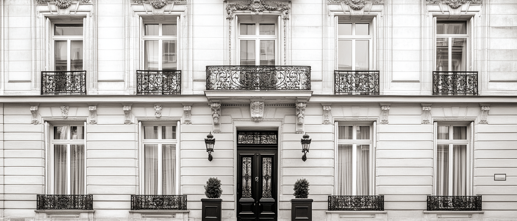 Elegant 19th century building facade